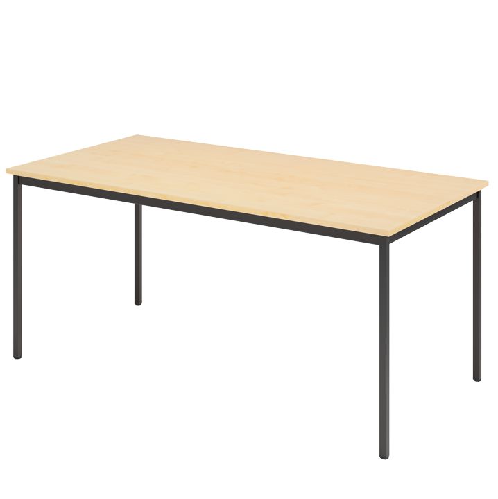 Tisch V-Serie, Fuß eckig, 160 x 80 cm, Schwarz/4 Dekore